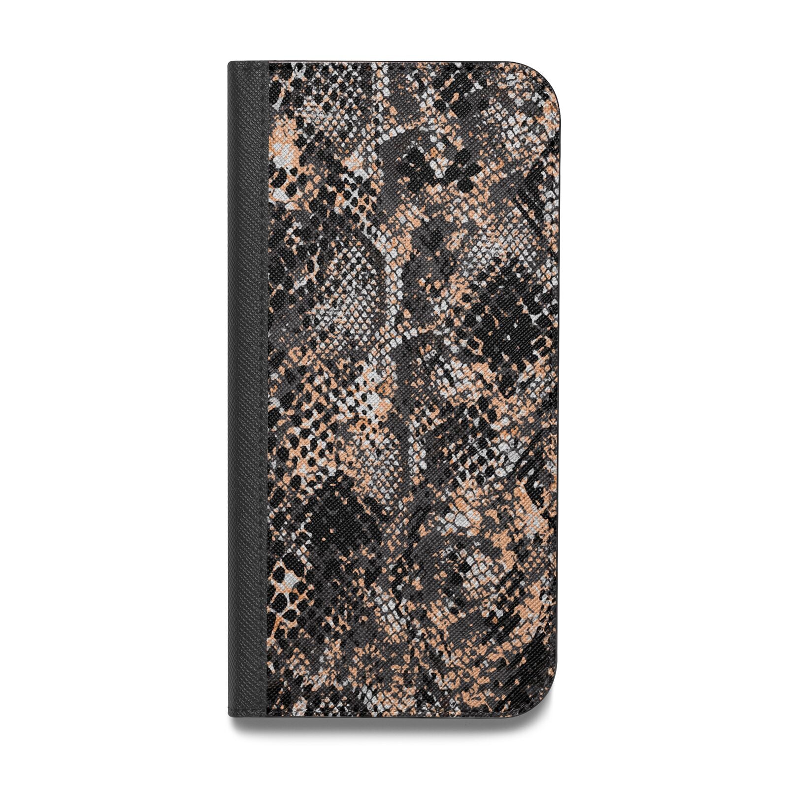 Snakeskin Print Vegan Leather Flip Samsung Case