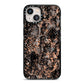 Snakeskin Print iPhone 13 Black Impact Case on Silver phone