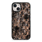 Snakeskin Print iPhone 14 Black Impact Case on Silver phone