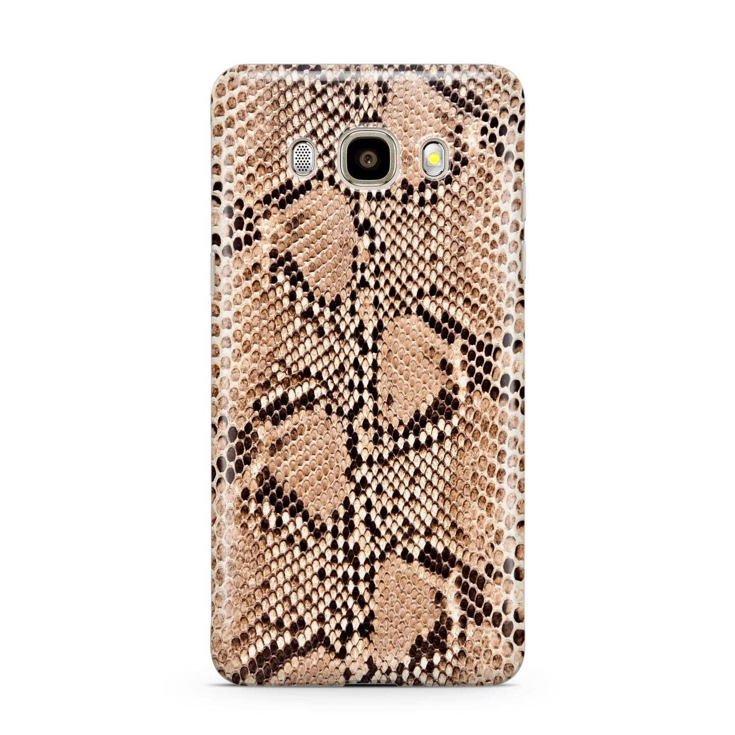 Snakeskin Samsung Galaxy J7 2016 Case on gold phone