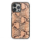Snakeskin iPhone 13 Pro Max Black Impact Case on Silver phone