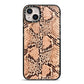 Snakeskin iPhone 14 Plus Black Impact Case on Silver phone