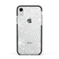 Snowflake Apple iPhone XR Impact Case Black Edge on Silver Phone