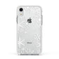 Snowflake Apple iPhone XR Impact Case White Edge on Silver Phone