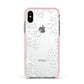 Snowflake Apple iPhone Xs Impact Case Pink Edge on Silver Phone