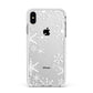 Snowflake Apple iPhone Xs Max Impact Case White Edge on Silver Phone