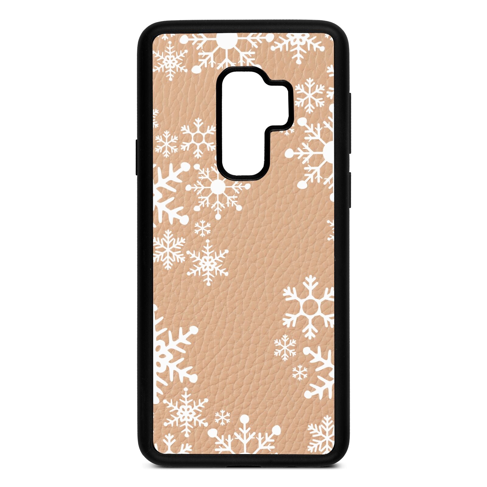 Snowflake Nude Pebble Leather Samsung S9 Plus Case