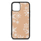 Snowflake Nude Pebble Leather iPhone 11 Case