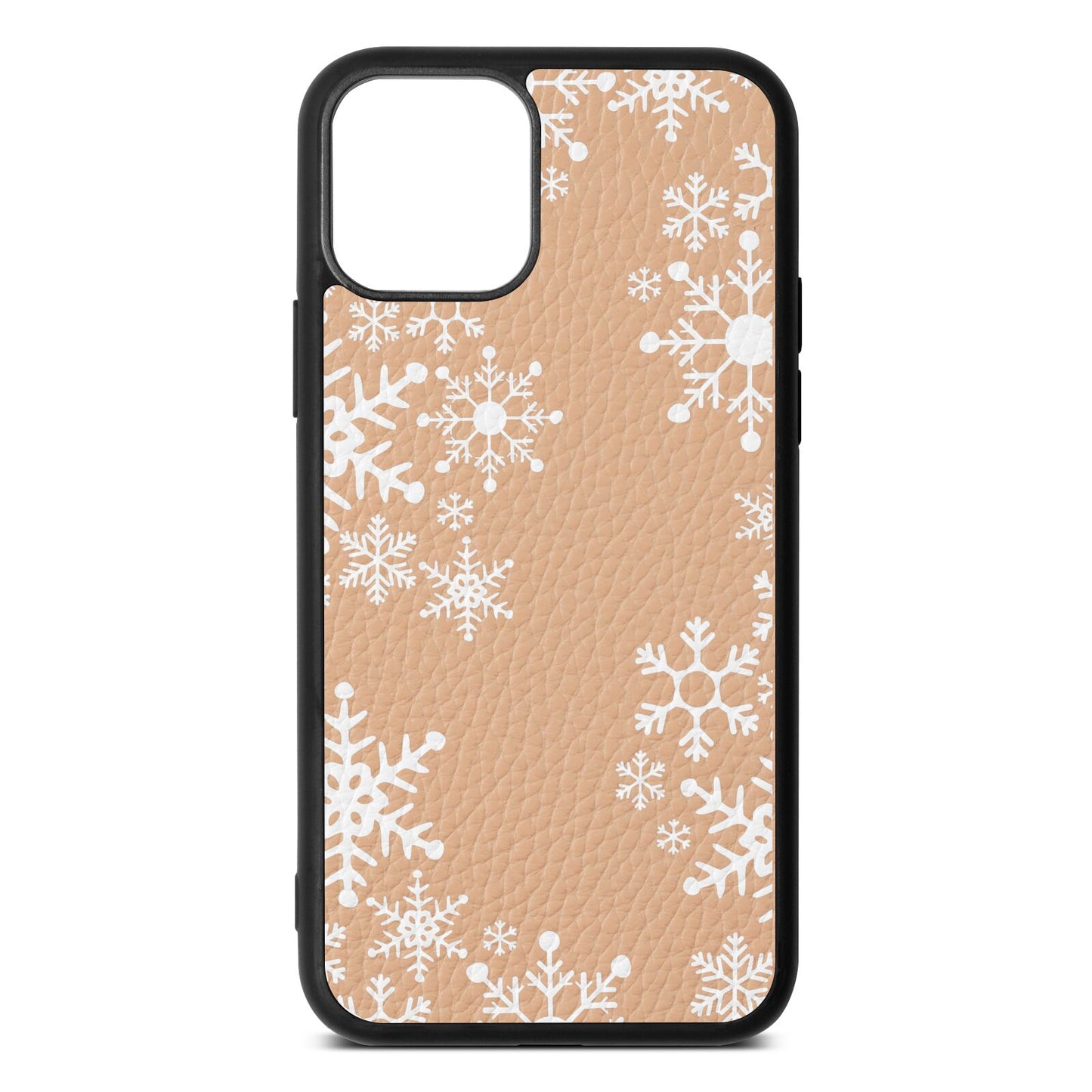 Snowflake Nude Pebble Leather iPhone 11 Pro Case