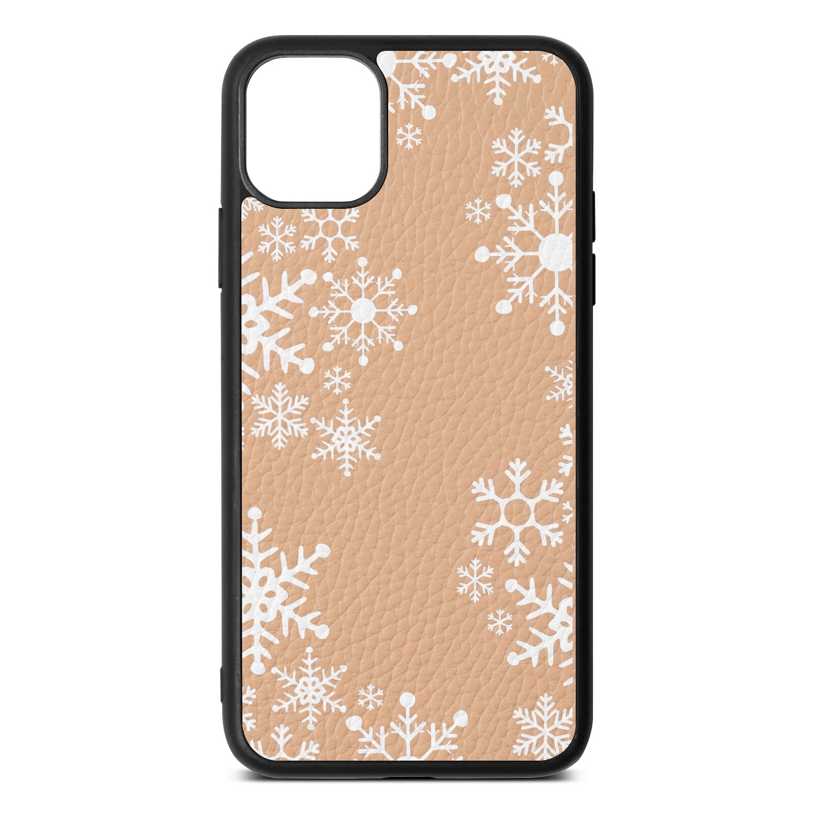 Snowflake Nude Pebble Leather iPhone 11 Pro Max Case