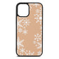 Snowflake Nude Pebble Leather iPhone 12 Mini Case