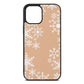 Snowflake Nude Pebble Leather iPhone 12 Pro Max Case