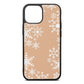 Snowflake Nude Pebble Leather iPhone 13 Mini Case