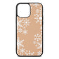 Snowflake Nude Pebble Leather iPhone 13 Pro Max Case