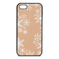 Snowflake Nude Pebble Leather iPhone 5 Case