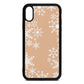 Snowflake Nude Pebble Leather iPhone Xr Case