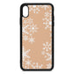 Snowflake Nude Pebble Leather iPhone Xs Max Case