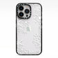 Snowflake iPhone 13 Pro Black Impact Case on Silver phone