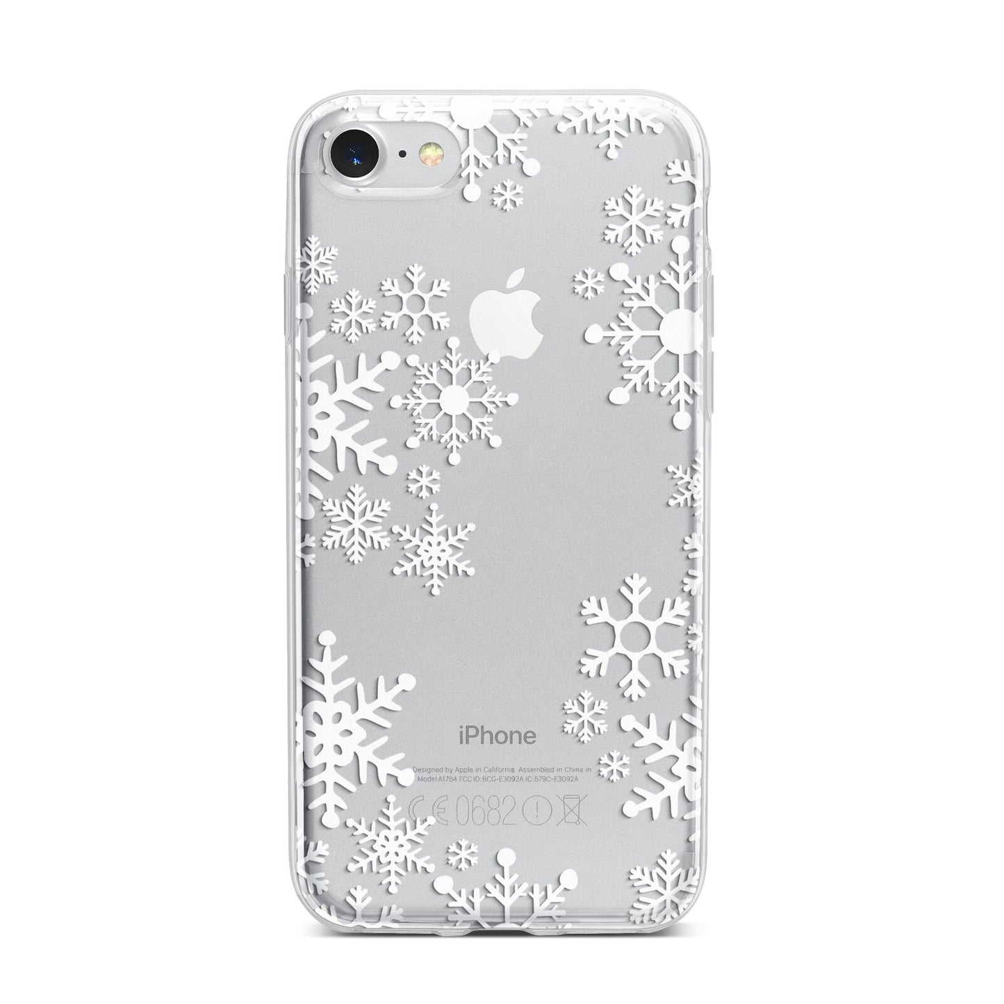 Snowflake iPhone 7 Bumper Case on Silver iPhone
