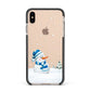 Snowman Apple iPhone Xs Max Impact Case Black Edge on Gold Phone