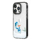 Snowman iPhone 14 Pro Black Impact Case Side Angle on Silver phone