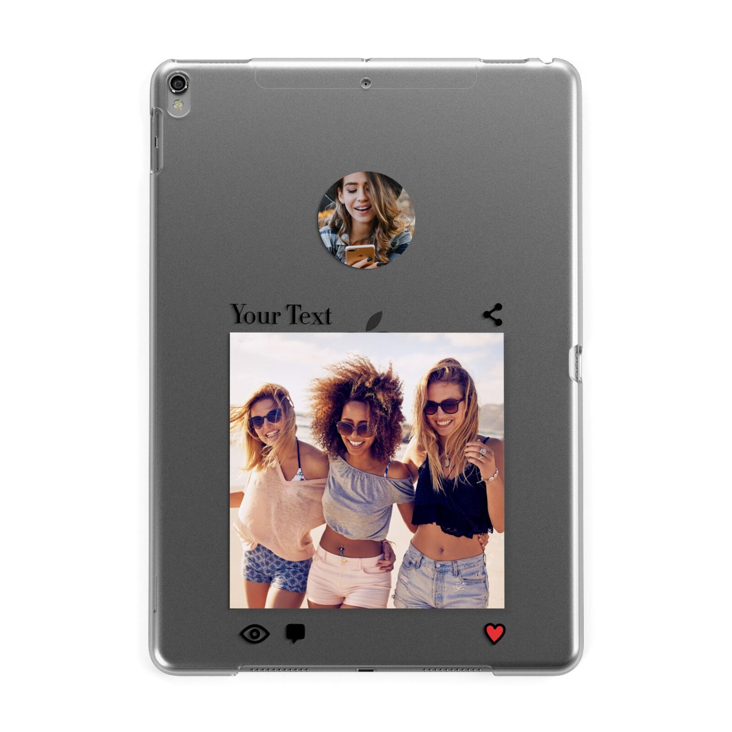 Social Media Photo Apple iPad Grey Case