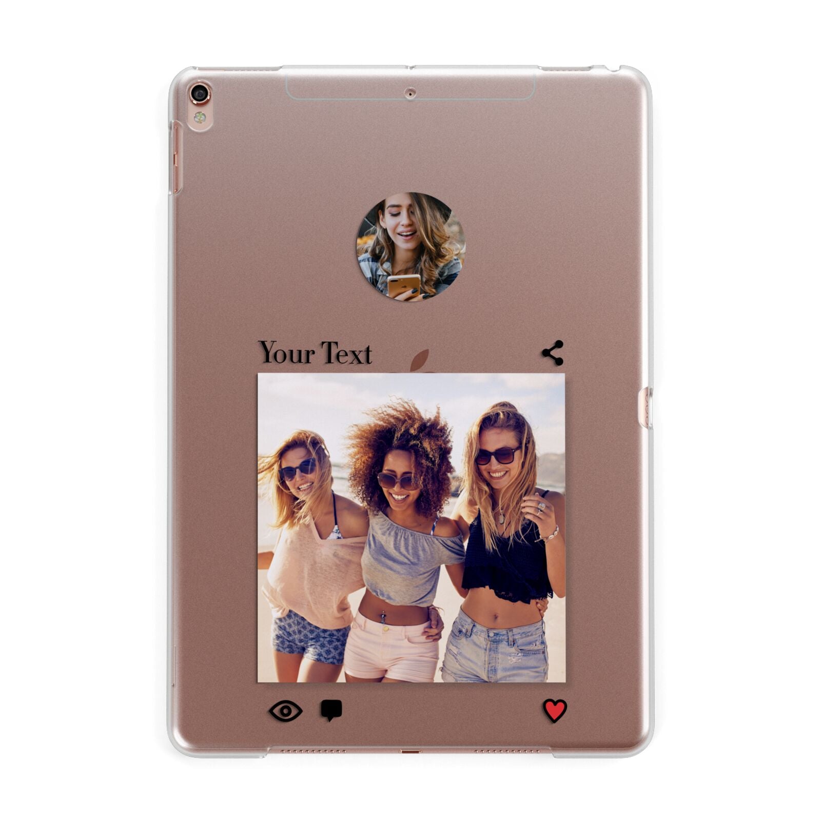 Social Media Photo Apple iPad Rose Gold Case
