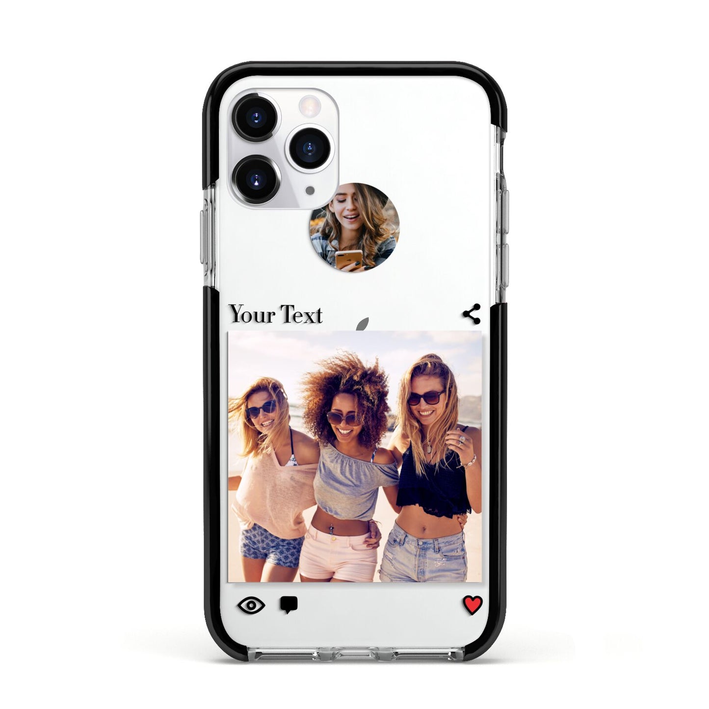 Social Media Photo Apple iPhone 11 Pro in Silver with Black Impact Case