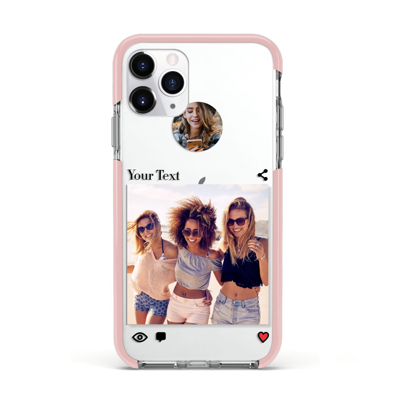 Social Media Photo Apple iPhone 11 Pro in Silver with Pink Impact Case