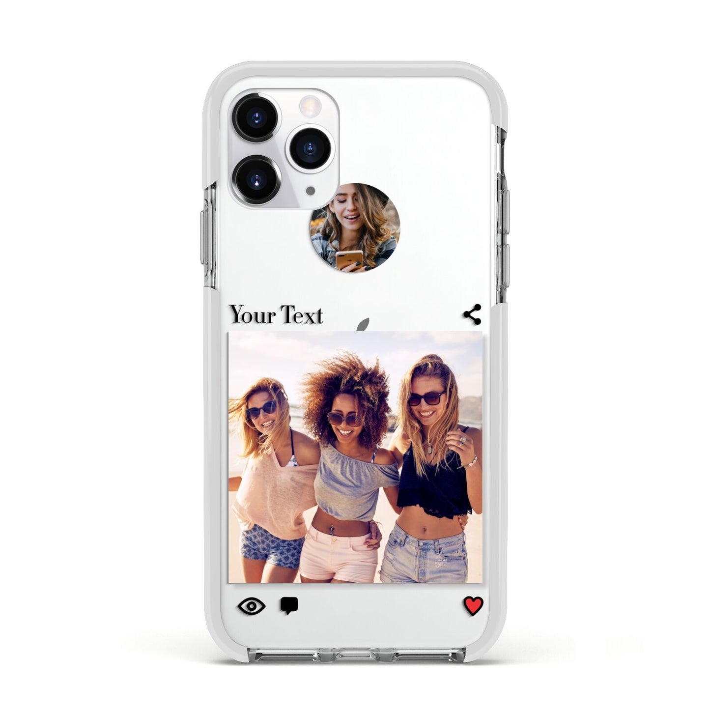 Social Media Photo Apple iPhone 11 Pro in Silver with White Impact Case