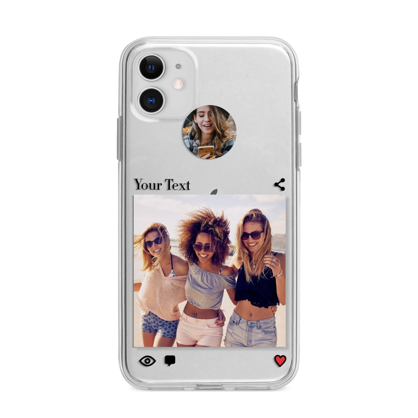 Social Media Photo Apple iPhone 11 in White with Bumper Case
