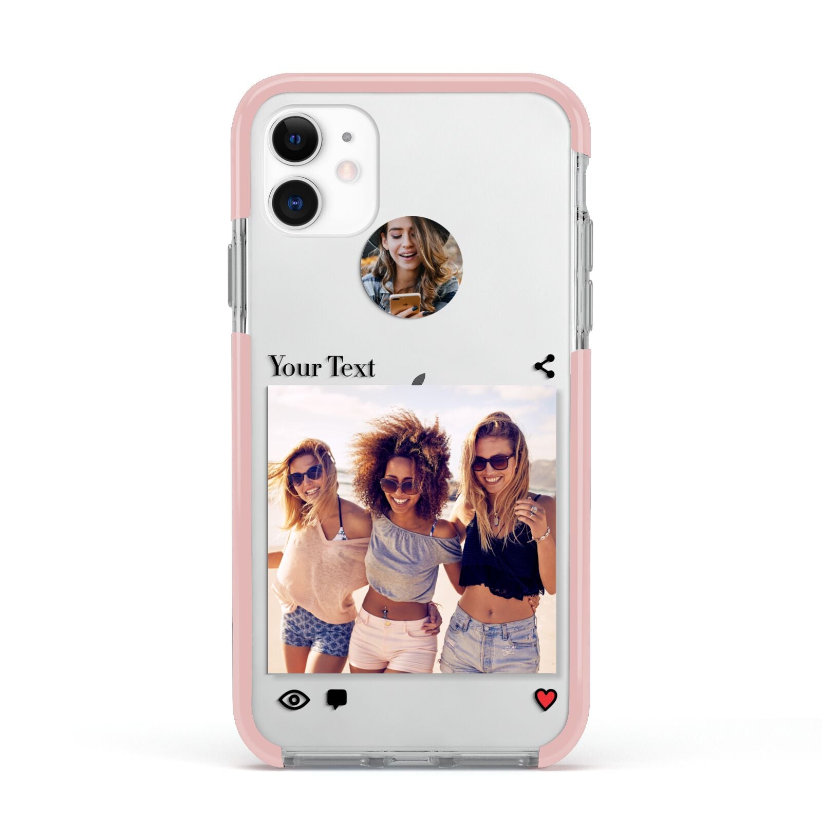 Social Media Photo Apple iPhone 11 in White with Pink Impact Case