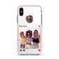 Social Media Photo Apple iPhone Xs Impact Case Pink Edge on Silver Phone