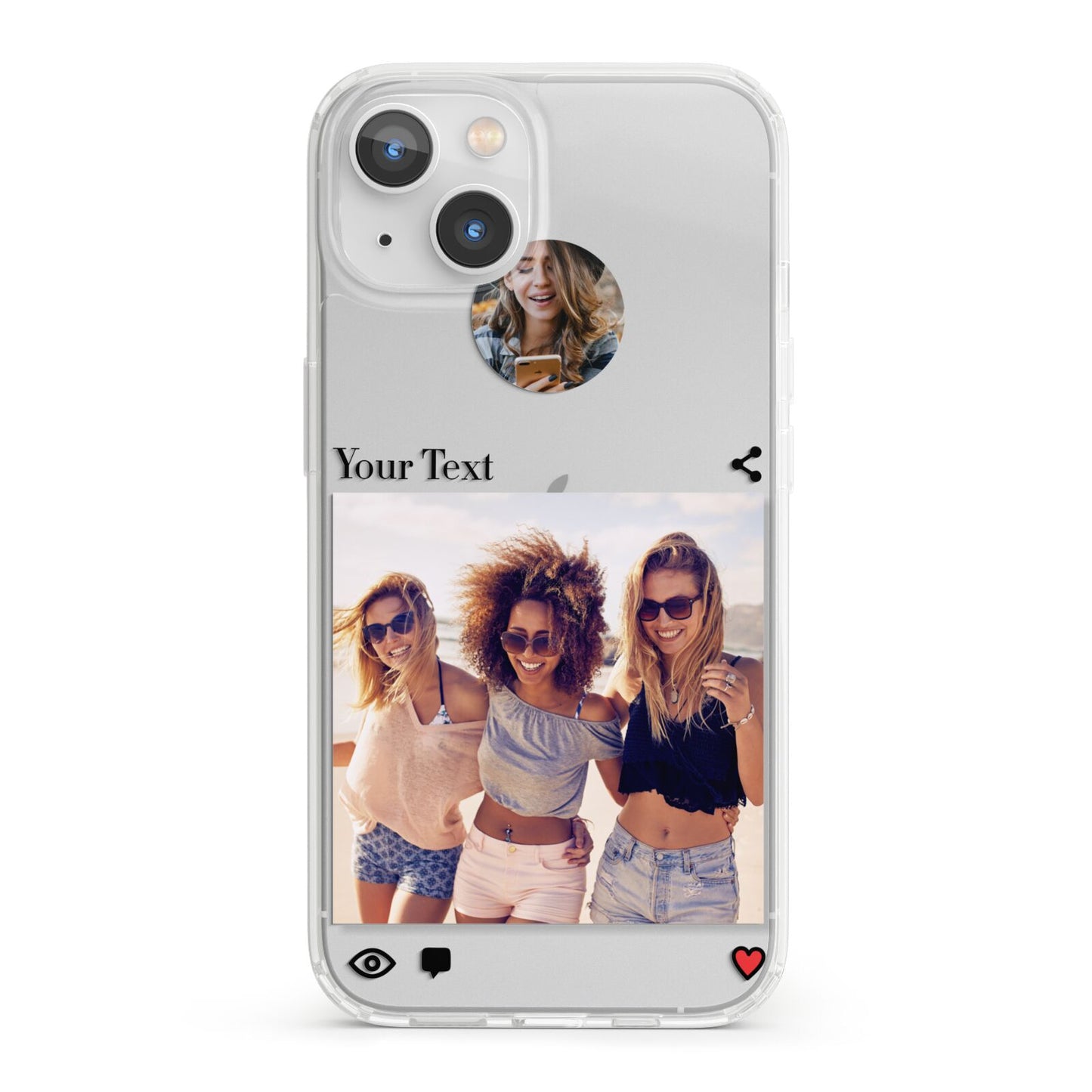 Social Media Photo iPhone 13 Clear Bumper Case