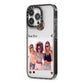Social Media Photo iPhone 13 Pro Black Impact Case Side Angle on Silver phone