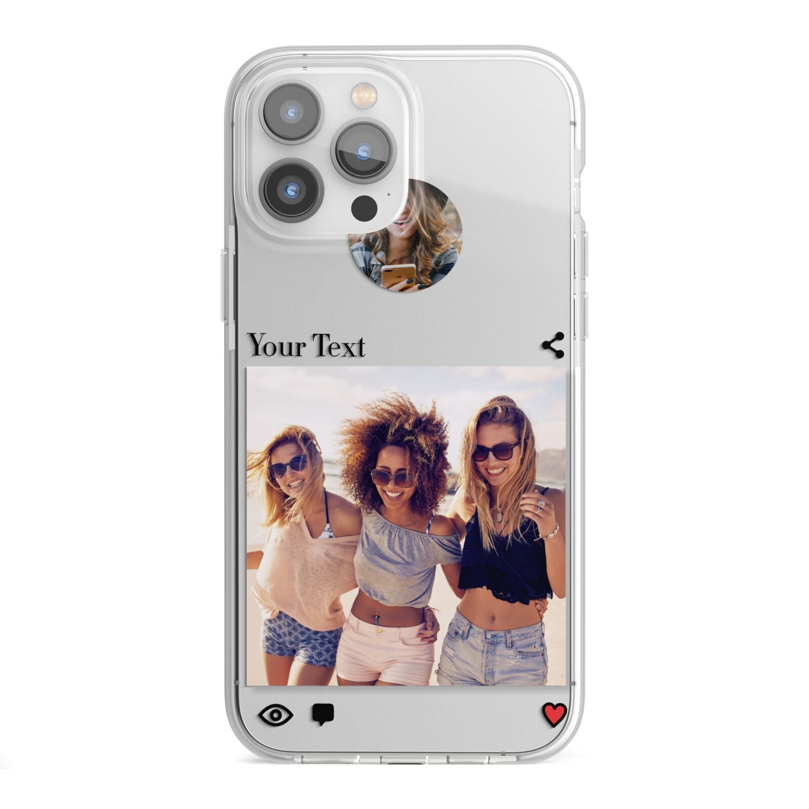 Social Media Photo iPhone 13 Pro Max TPU Impact Case with White Edges