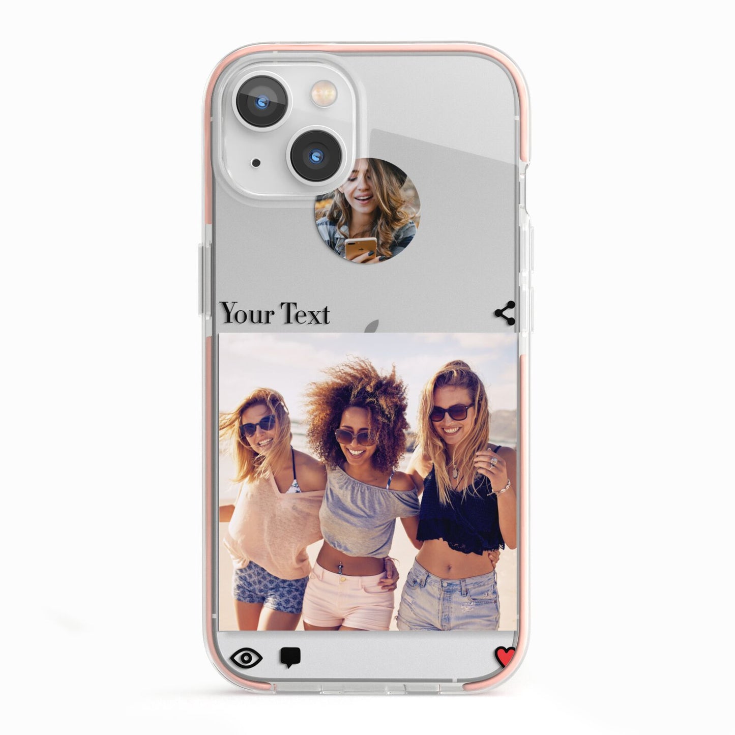 Social Media Photo iPhone 13 TPU Impact Case with Pink Edges