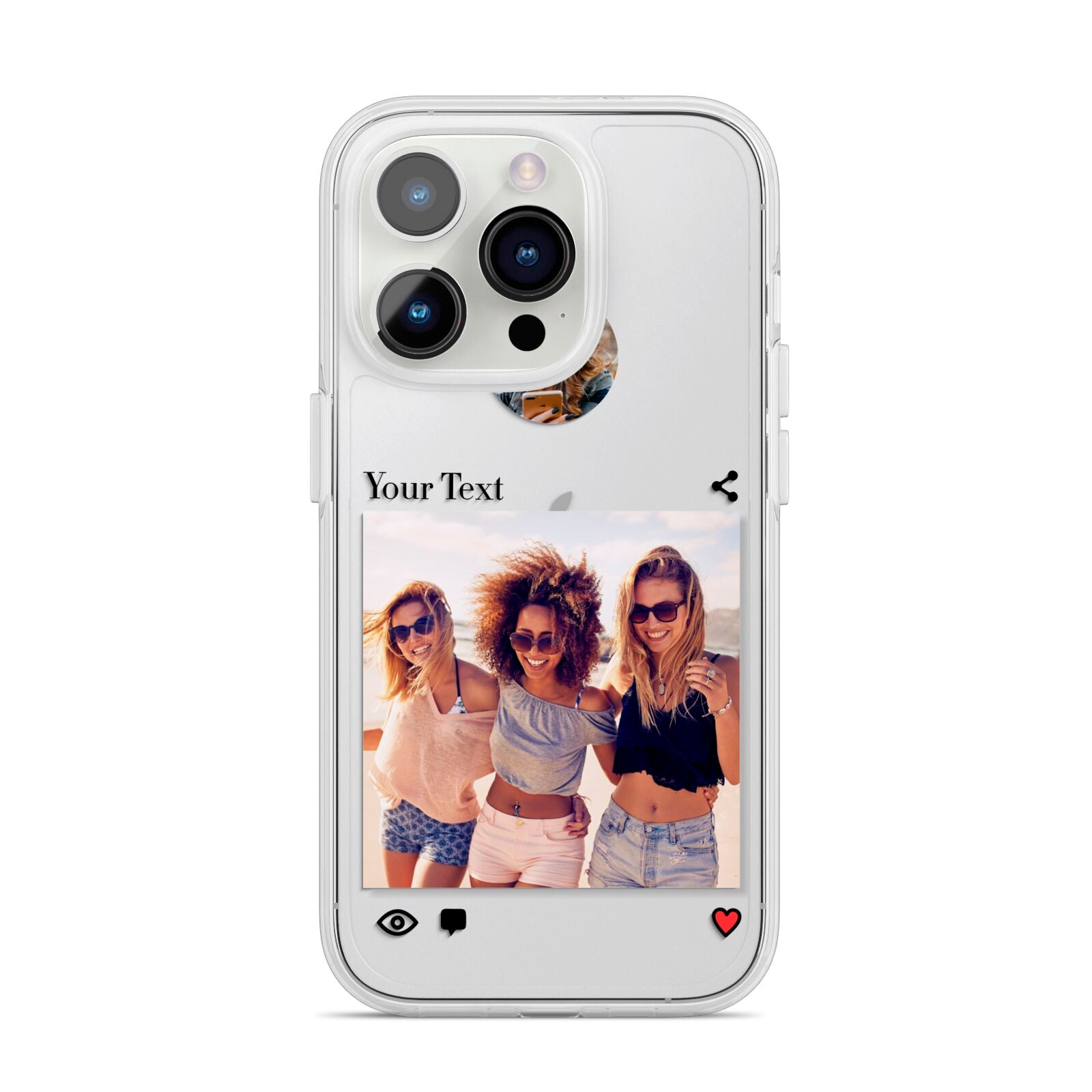 Social Media Photo iPhone 14 Pro Clear Tough Case Silver
