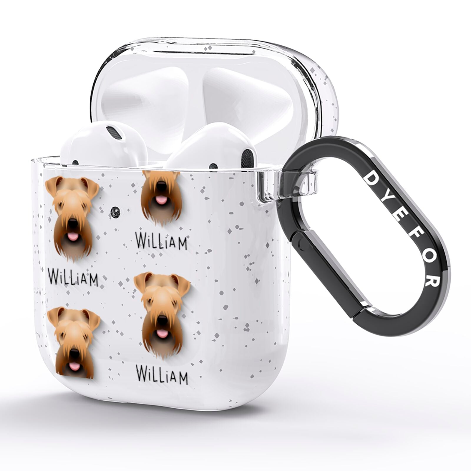 Soft Coated Wheaten Terrier Icon with Name AirPods Glitter Case Side Image