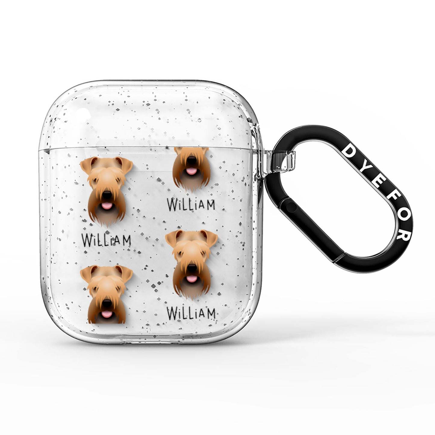Soft Coated Wheaten Terrier Icon with Name AirPods Glitter Case