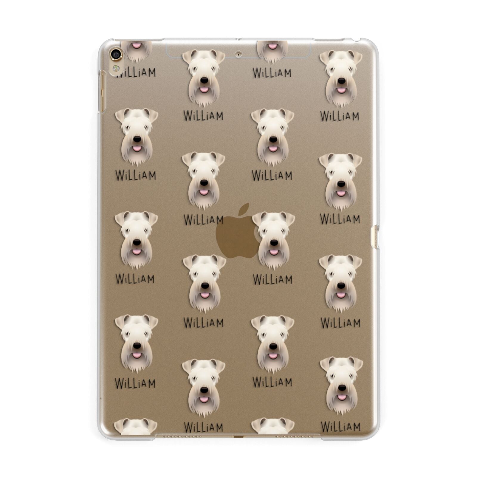 Soft Coated Wheaten Terrier Icon with Name Apple iPad Gold Case