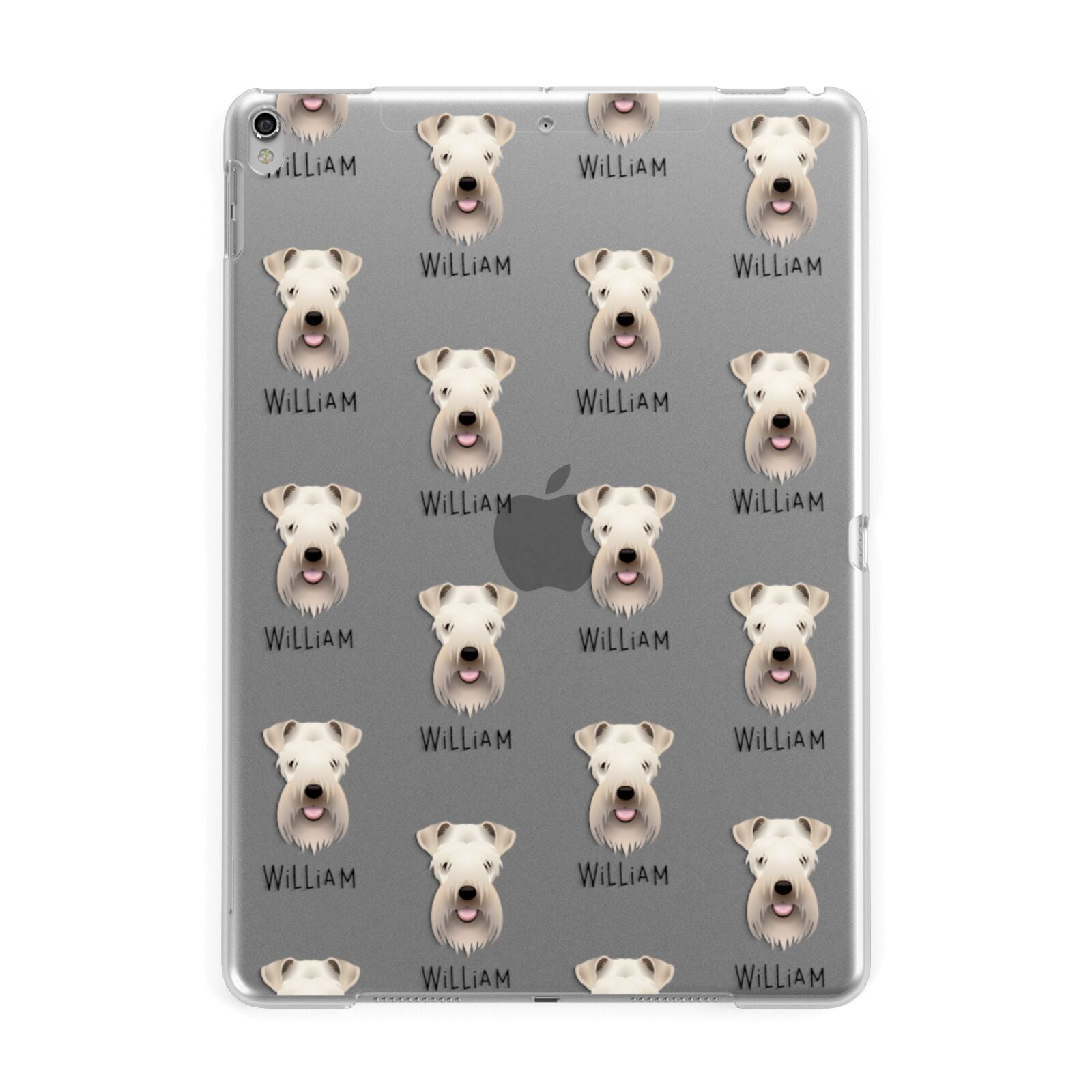Soft Coated Wheaten Terrier Icon with Name Apple iPad Silver Case