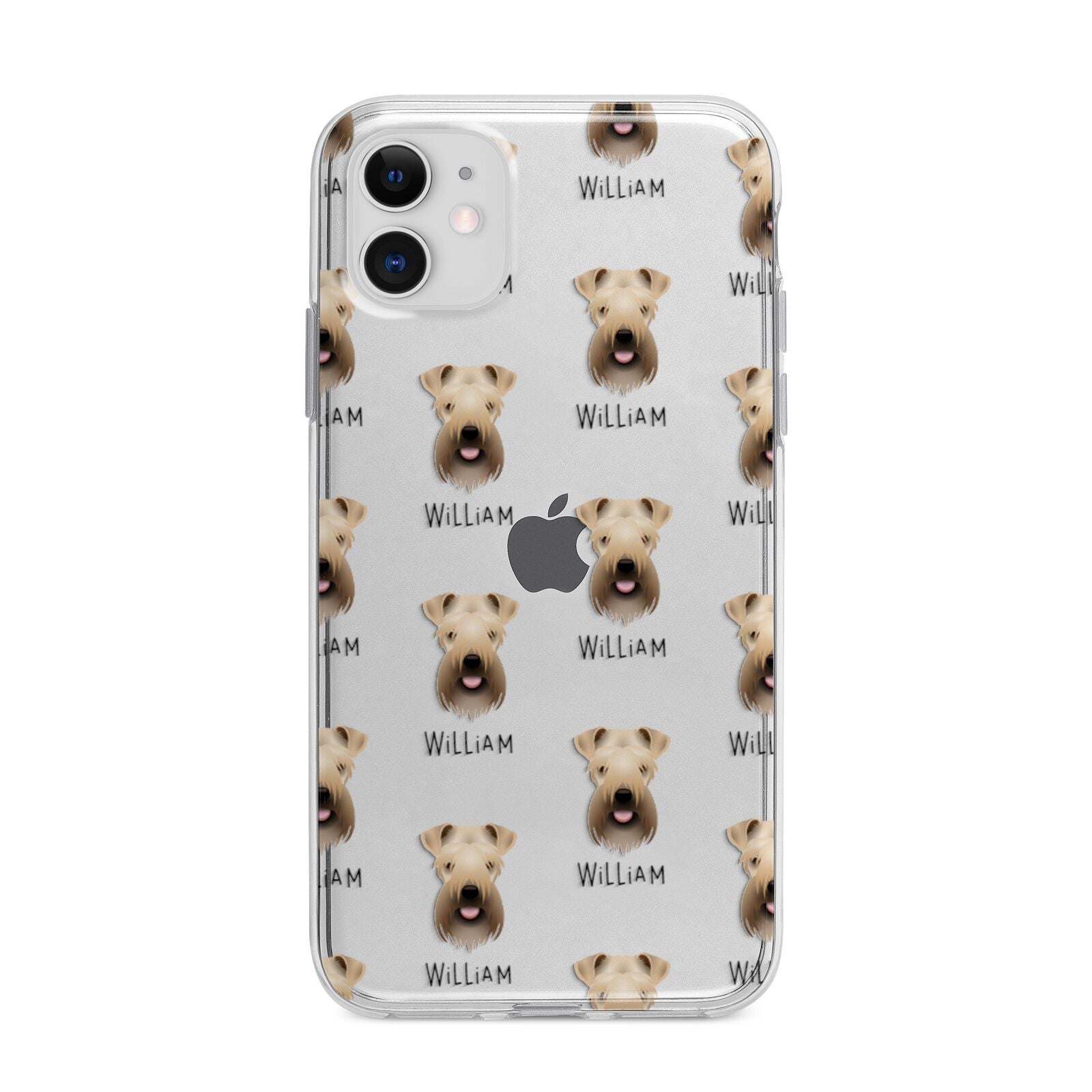 Soft Coated Wheaten Terrier Icon with Name Apple iPhone 11 in White with Bumper Case