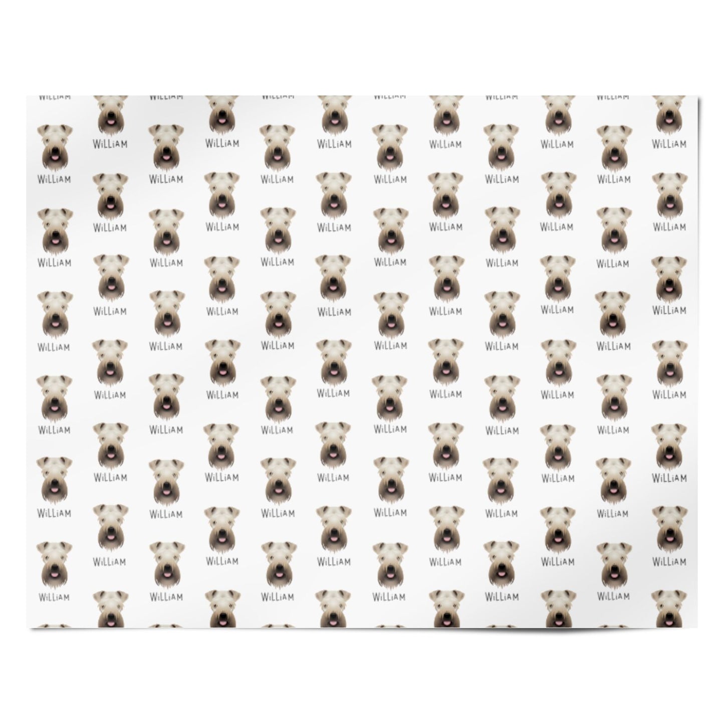 Soft Coated Wheaten Terrier Icon with Name Personalised Wrapping Paper Alternative