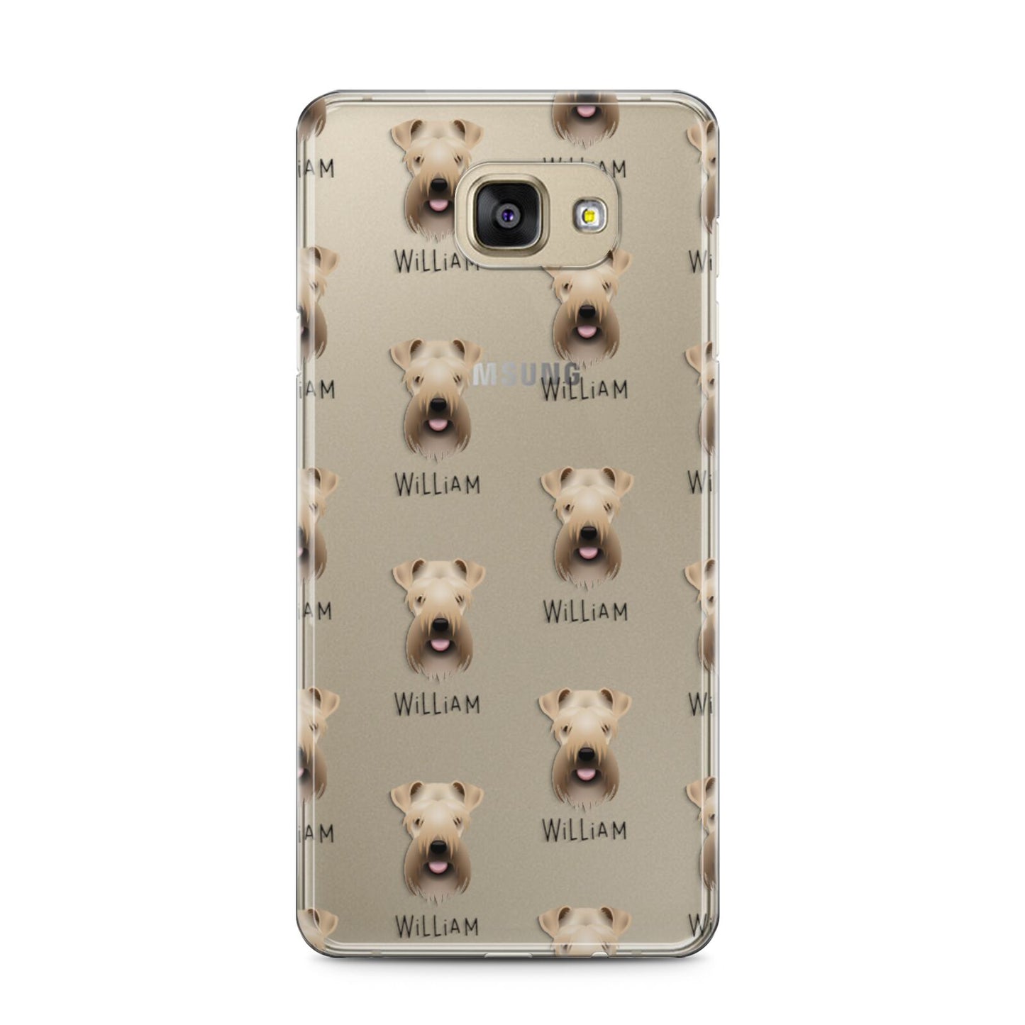 Soft Coated Wheaten Terrier Icon with Name Samsung Galaxy A5 2016 Case on gold phone