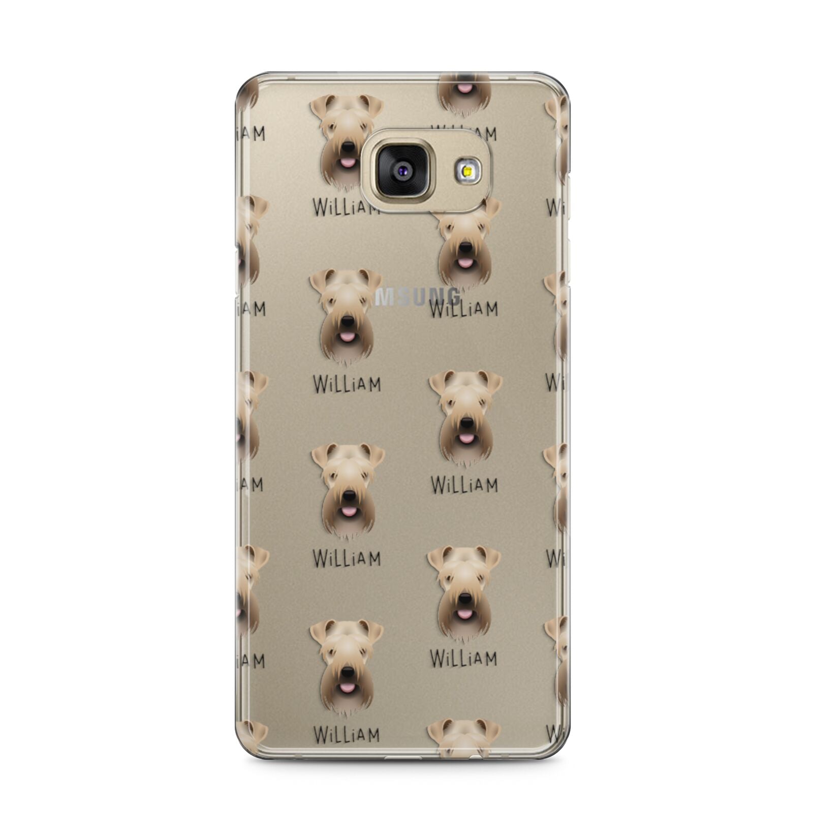 Soft Coated Wheaten Terrier Icon with Name Samsung Galaxy A5 2016 Case on gold phone