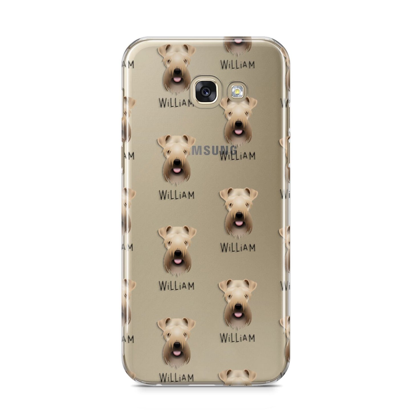 Soft Coated Wheaten Terrier Icon with Name Samsung Galaxy A5 2017 Case on gold phone
