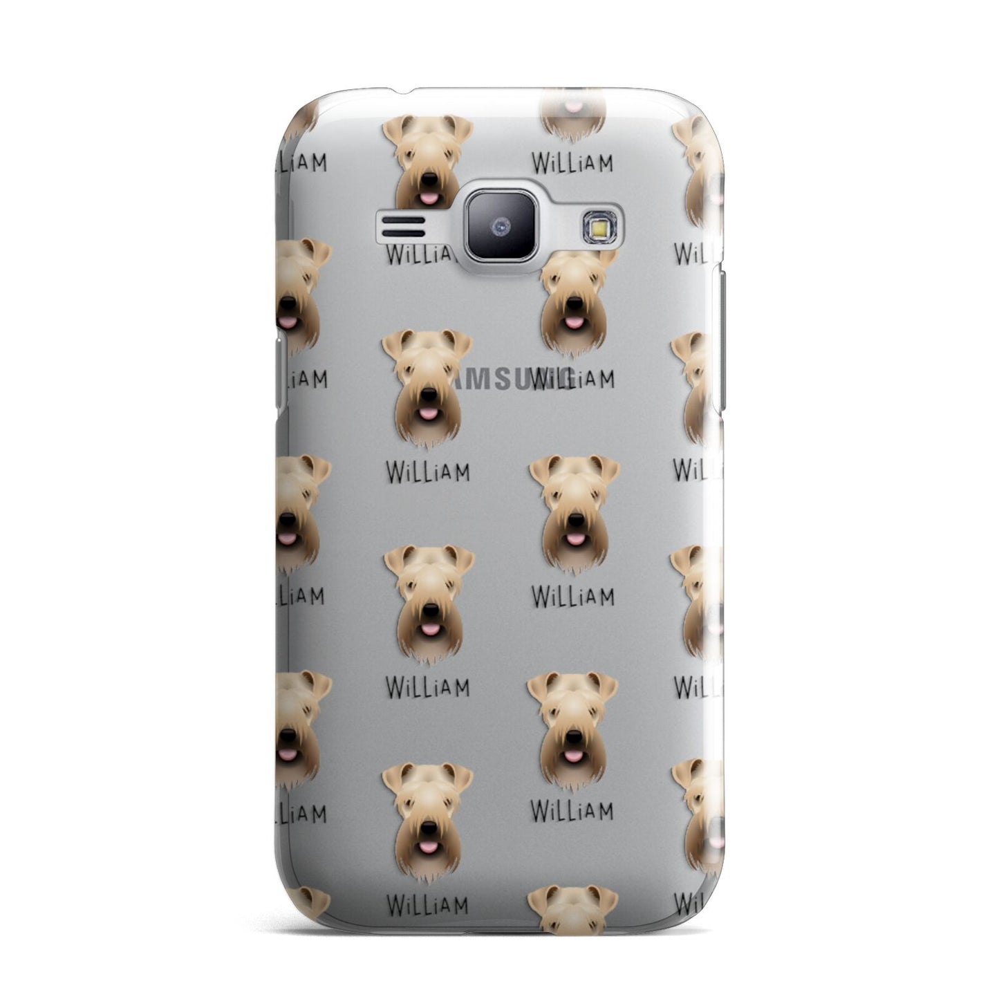 Soft Coated Wheaten Terrier Icon with Name Samsung Galaxy J1 2015 Case