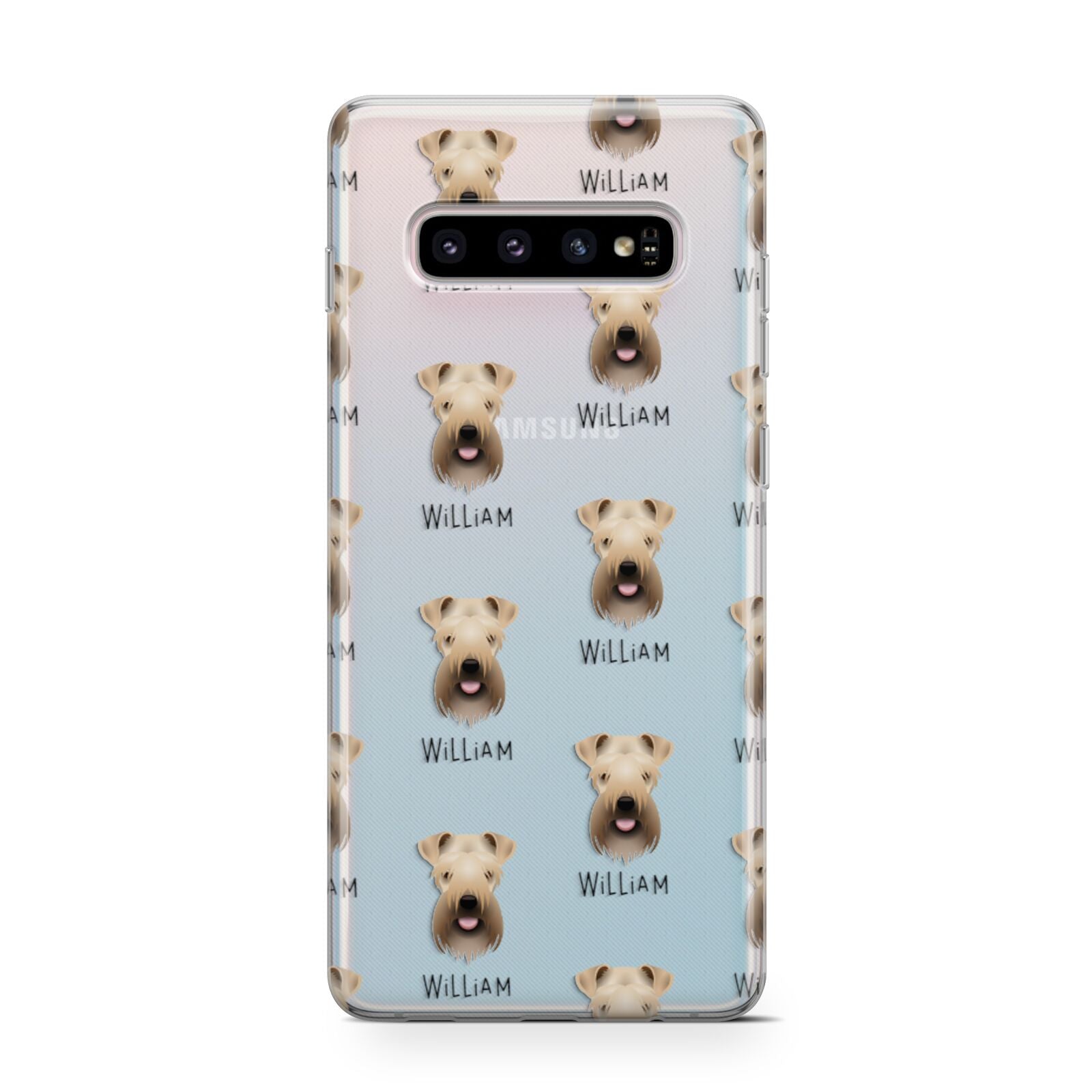 Soft Coated Wheaten Terrier Icon with Name Samsung Galaxy S10 Case