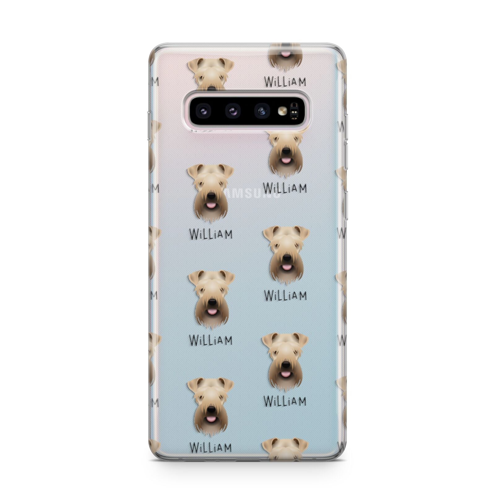 Soft Coated Wheaten Terrier Icon with Name Samsung Galaxy S10 Plus Case